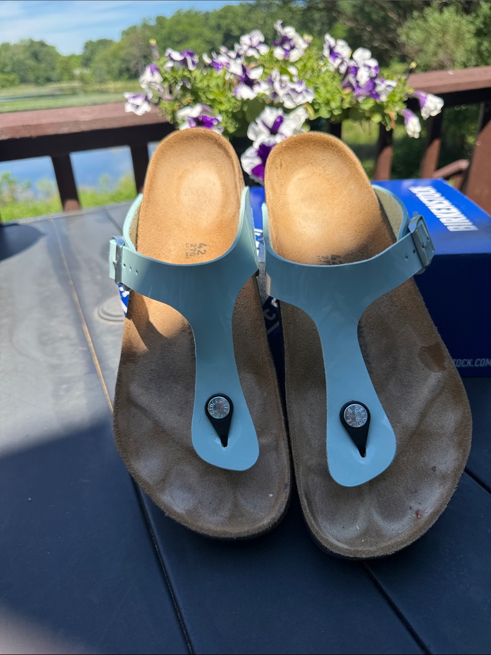 Birkenstock Gizeh surf green sandals size 42 11 reg